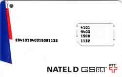 Carte Natel NA3 - dos